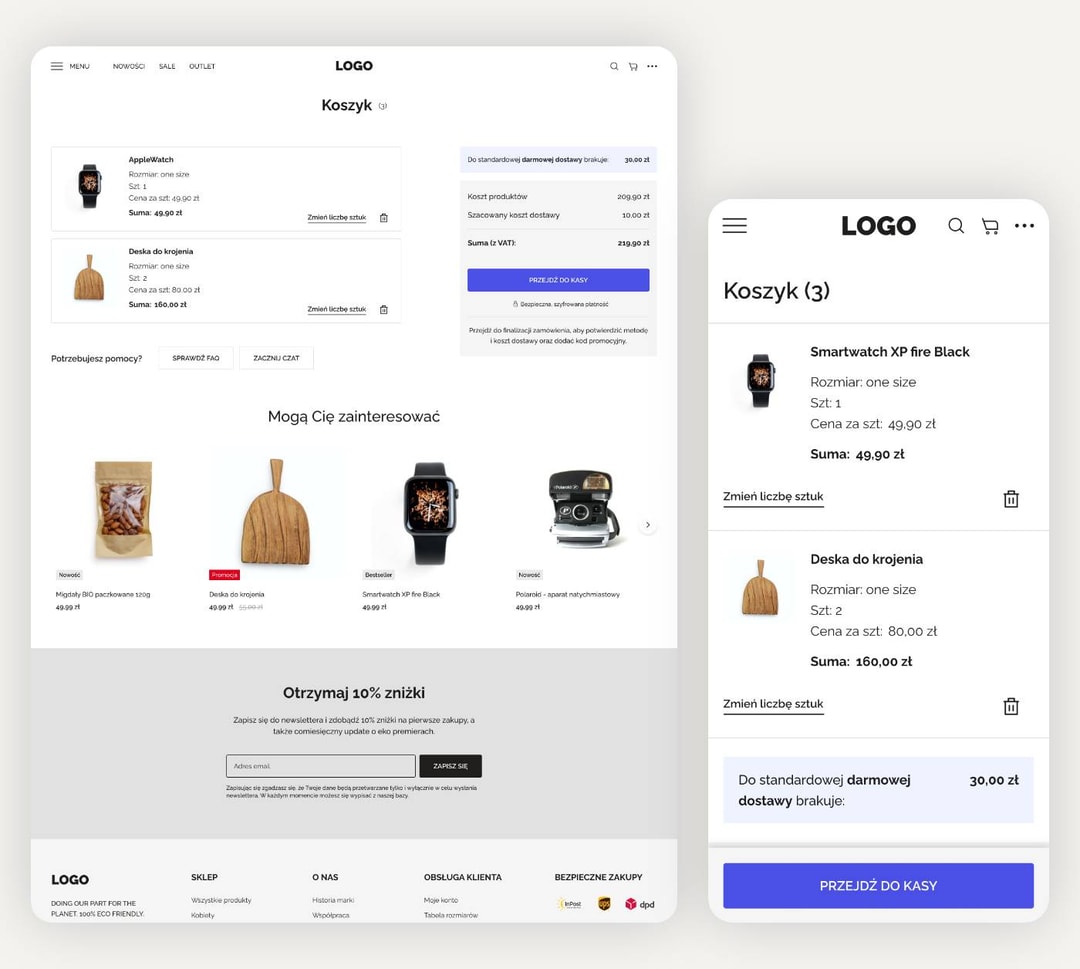 dedykowane pwa koszyk