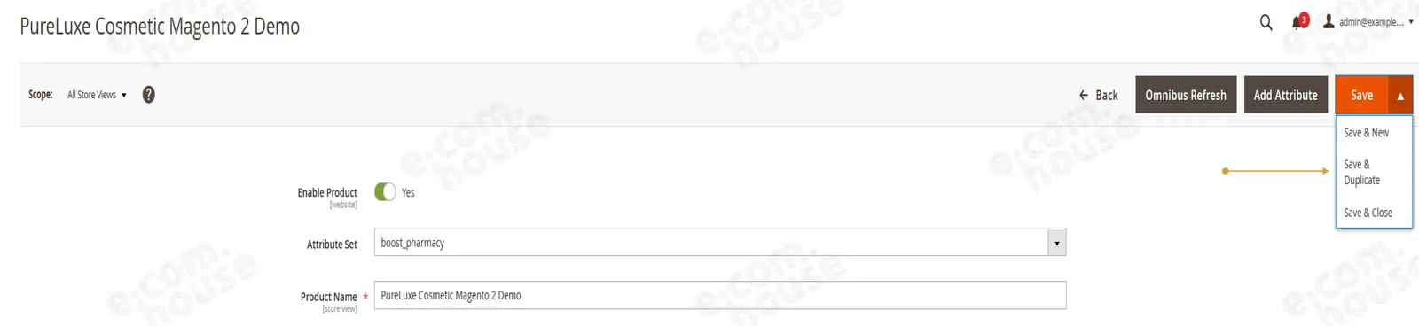 Opcja Save & Duplicate
