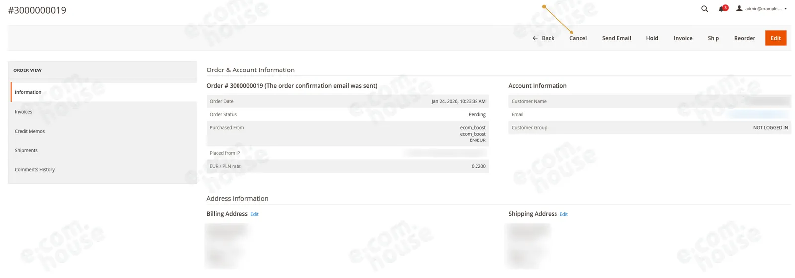 order cancelation
